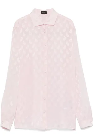 Etro Blusar & Skjortor , Dam, L, Elegant Jacquard Skjorta med Paisley Mönster
