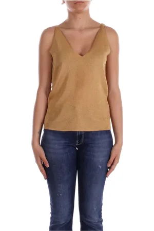Liu Jo Topp, Dam, S, Polyester, Guldtröja Kollektion Logga Fram