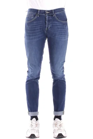Dondup Jeans, Herr, W31, Bomull, Blå Logo Jeans Regular Fit