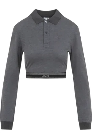 Loewe Topp, Dam, M, Bomull, Kol Melange Cropped Polo