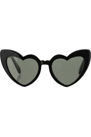 Saint Laurent Accessoarer, Dam, ONE Size, Hjärtform Röd Grå Solglasögon