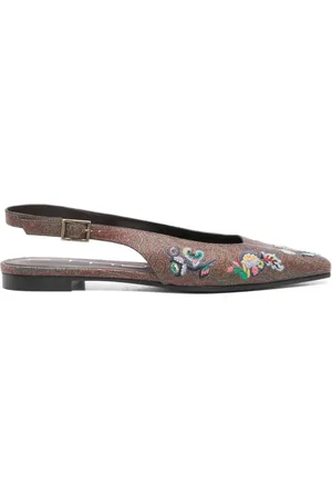Etro Skor, Dam, 40 EU, Broderade Ballet Flats