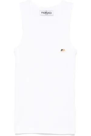Fiorucci Topp, Dam, S, Vit Ärmlös Top med Scoop Neck
