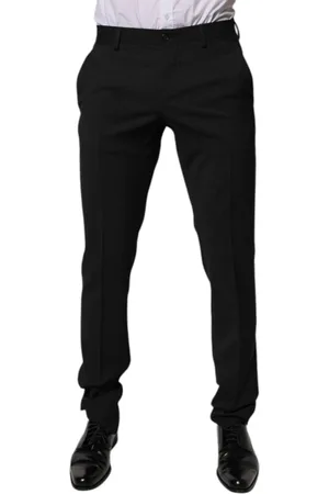 Dolce & Gabbana Byxor, Herr, S, Polyester, Svarta Tapered Formella Herr Dressbyxor