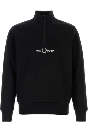 Fred Perry Sweatshirts & Hoodies, Herr, S, Polyester, Svart Polyesterblandning Sweatshirt