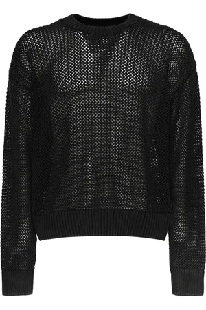 Represent Stickade tröjor & koftor, Herr, M, Bomull, Svart Bomull Crewneck Tröja med Tryck