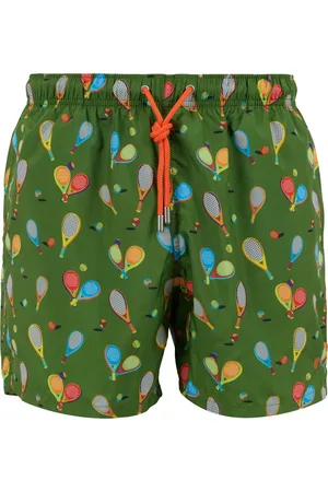 Gallo Badkläder, Herr, XL, Herr simshorts grön med racket mönster