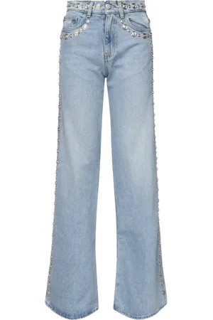 COPERNI Jeans, Dam, S, Denim, Denim Wide Leg Jeans med Studs