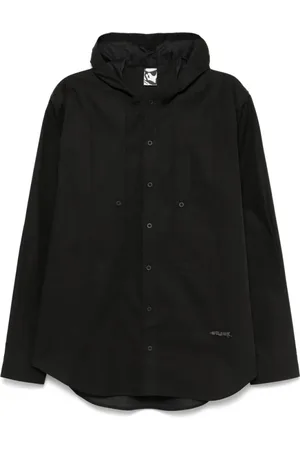 GR10K Jacka, Herr, M, Bomull, Svart Poplin Huvtröja med Broderad Logotyp