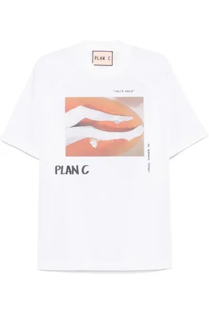 Plan C Topp, Dam, S, Bomull, Lekfull Grafisk Print T-shirt