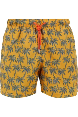 Gallo Badkläder, Herr, S, Herr badshorts gula med palm mönster