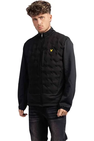 Lyle & Scott Jacka, Herr, L, Svetsad Check Fleece Jacka Svart