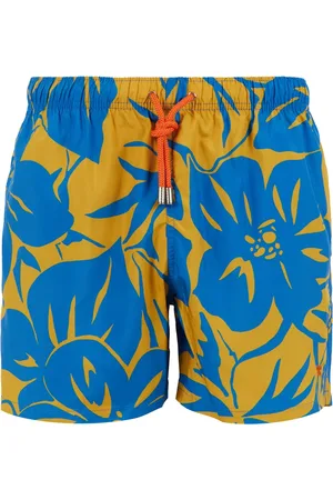 Gallo Badkläder, Herr, S, Herr badshorts gula med blommigt mönster
