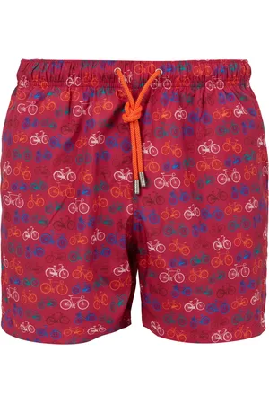 Gallo Badkläder, Herr, L, Mäns fuchsia badshorts med cykelmönster