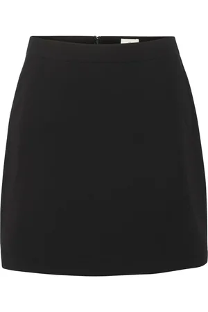 Kaffe Kjol, Dam, XL, Svart Djup A-linje Kjol