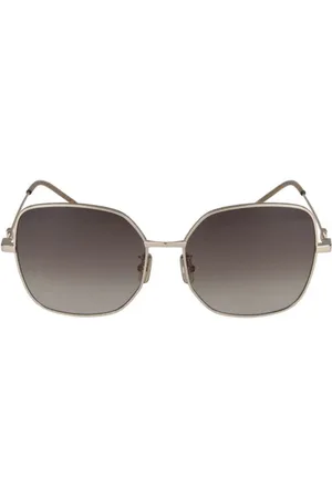 Givenchy Accessoarer, unisex, ONE Size, Fyrkantiga metall solglasögon bruna gradient linser