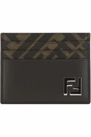 Fendi Accessoarer, Herr, ONE Size, Korthållare med dubbellager och FF-logotyp