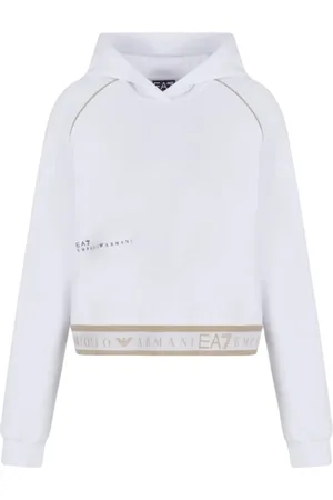EA7 Sweatshirts & Hoodies, Dam, XS, Polyester, Dynamisk Atlet Hoodie i Vit
