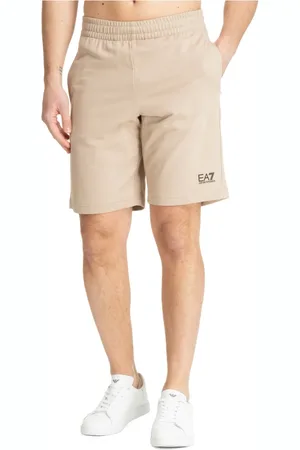 EA7 Shorts, Herr, M, Bomull, Enkla Dragspårshorts med Logo