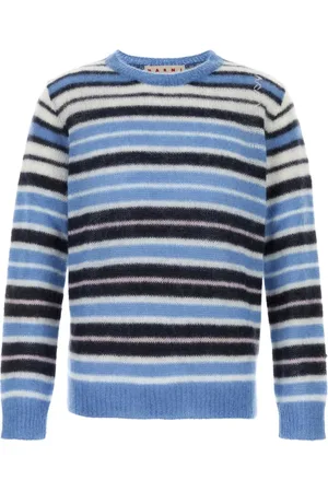 Marni Stickade tröjor & koftor, Herr, L, Broderad Mohair Blandningströja