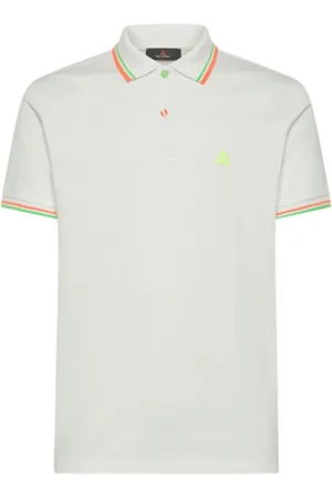 Peuterey Topp, Herr, XL, Bomull, Fluo Logo Vit Polo Tröja