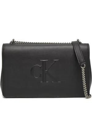 Calvin Klein Väska, Dam, ONE Size, Läder, Svart PU läder axelväska