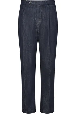 Incotex Jeans, Herr, W33, Bomull, Slim-fit Indigo Blå Jeans