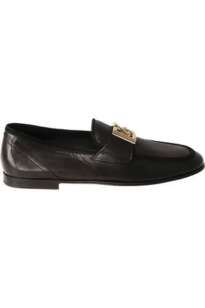Dolce & Gabbana Skor, Herr, 40 EU, Svarta platta skor med vändbar plym