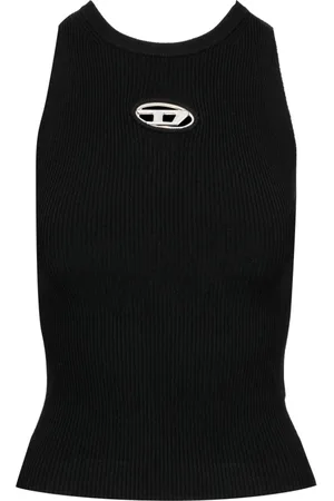 Diesel Topp, Dam, M, Räfflad Crew Neck Tank Top