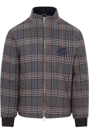 Etro Jacka, Herr, M, Kashmir, Blå Rutig Jacka Aw23