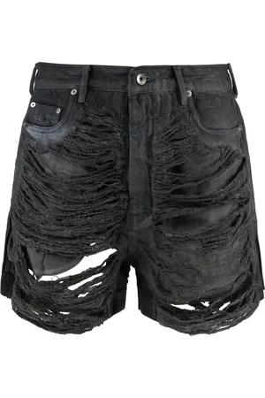 Rick Owens Shorts, Herr, W34, Bomull, Slitna Bomull Bermuda Shorts