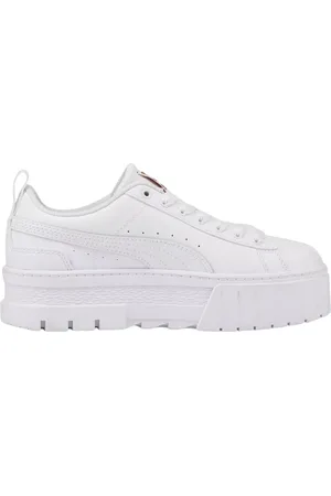 PUMA Skor, Dam, 36 EU, Läder, Vita Mayze Junior Läderskor