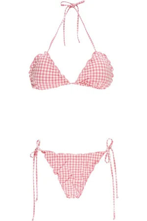 MC2 SAINT BARTH Badkläder, Dam, S, Rosa Vichy Bikini med Volanger
