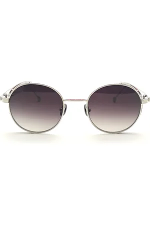 MATSUDA Accessoarer, Dam, ONE Size, Elegant Runda Solglasögon Palladium Grå Gradient
