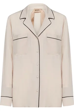 Nº21 Jacka, Dam, 2Xl, Rosa Sidoblend Skjorta Chic Stil