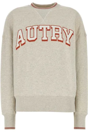 Autry Sweatshirts & Hoodies, Dam, L, Bomull, Ljusgrå bomull dam sweatshirt