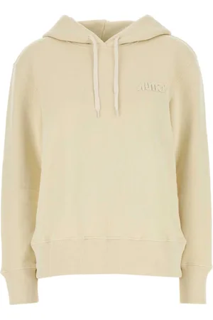 Autry Sweatshirts & Hoodies, Dam, L, Bomull, Kräm Bomull Huvud Dam Sweatshirt