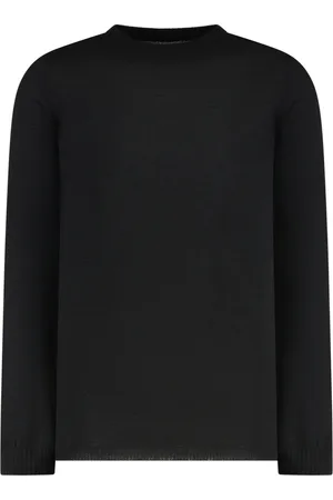 Rick Owens Stickade tröjor & koftor, Herr, M, Räfflad Crew-Neck Ulltröja