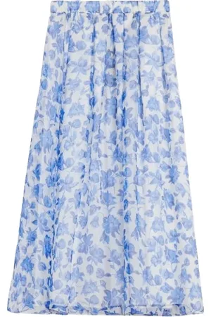 Max Mara Kjol, Dam, M, Organza, Tryckt silke organza lång kjol