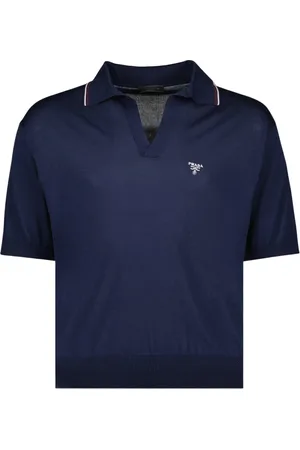 Prada Topp, Herr, M, Sidens Polo Skjorta för Män