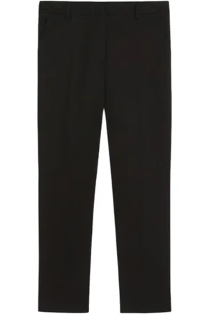 Max Mara Byxor, Dam, XS, Bomull, Svarta Slim Fit Byxor