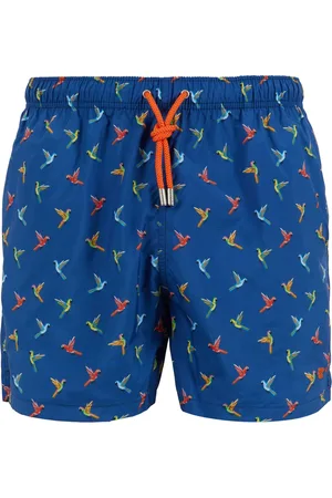 Gallo Badkläder, Herr, L, Herrblå simshorts med papegojamönster