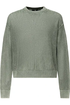 Represent Stickade tröjor & koftor, Herr, M, Bomull, Skoggrön Bomull Crewneck Tröja