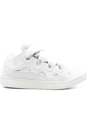 Lanvin Skor, Herr, 42 EU, Vit Snörad Sneaker med Vadderat Design