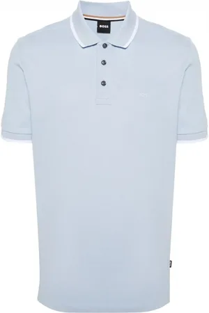 HUGO BOSS Topp, Herr, 2Xl, Bomull, Blå Polo Tröja med Oxford Pique