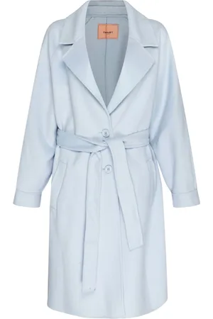 Twin-Set Kappa, Dam, L, Polyester, Blå Yllekappa
