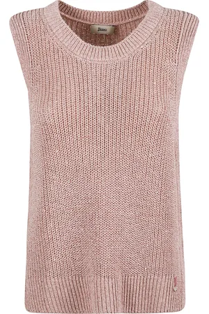HERNO Stickade tröjor & koftor, Dam, S, Bomull, Rosa Tröjor med Polyester och Bomull