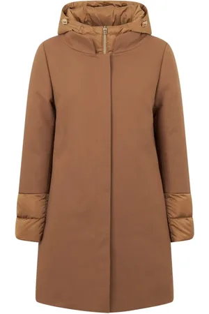 HERNO Kappa, Dam, S, Nylon, Brun Ullrock med Avtagbar Puffer