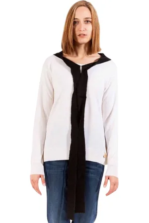 Moschino Stickade tröjor & koftor, Dam, M, Vit Ull Damtröja Långärmad