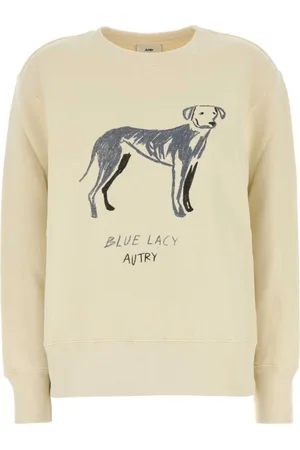 Autry Sweatshirts & Hoodies, Dam, XL, Bomull, Kräm Bomull Huvud Dam Sweatshirt